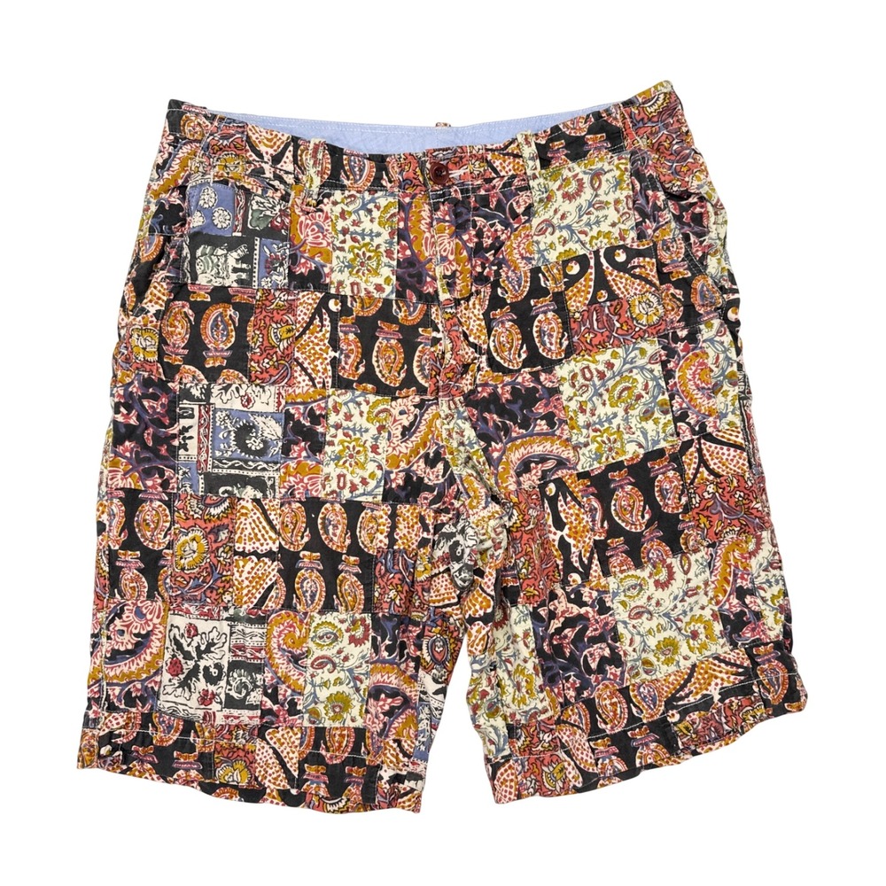 J Crew Shorts Mens Size 33 Multicolor Paisley Floral Patchwork Preppy Field